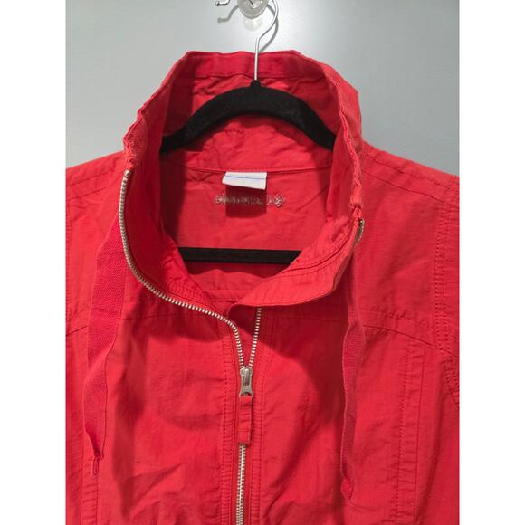 Vintage Columbia Red Zip Vest Womens L Hiking Trail Outdoor Utility Travel - Picture 3 of 6